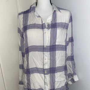 plaid button up blouse